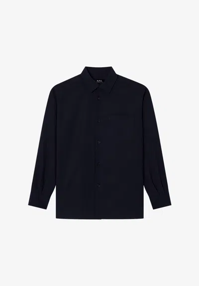 A.p.c. A. P.c. Elegant Overshirt 34 Navy Blue