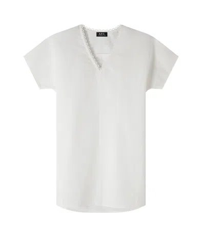 A.p.c. A. P.c. Esme Dress 40 Off White In Multi