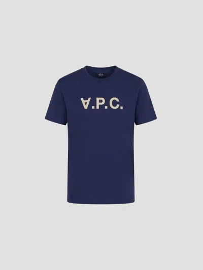 A.p.c. A. P.c. Essential Standard T-shirt For Men In Indigo/ecru