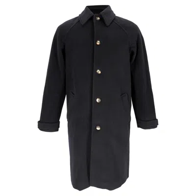 Pre-owned A.p.c. A. P.c. Ethan Single-breasted Coat In Black Wool