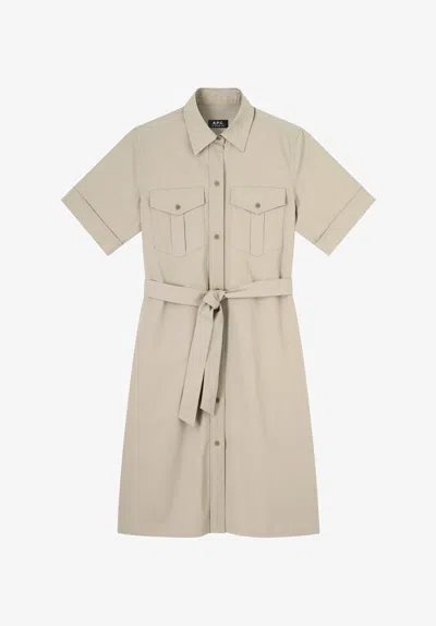 A.p.c. A. P.c. Evy Dress 42 Sage Green