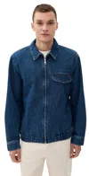 Apc A. P.c. Fabrizio Zipped Blouson Jacket Ial Washed Indigo In Blue