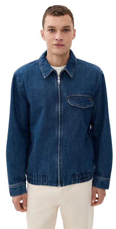 APC A. P.C. FABRIZIO ZIPPED BLOUSON JACKET IAL WASHED INDIGO