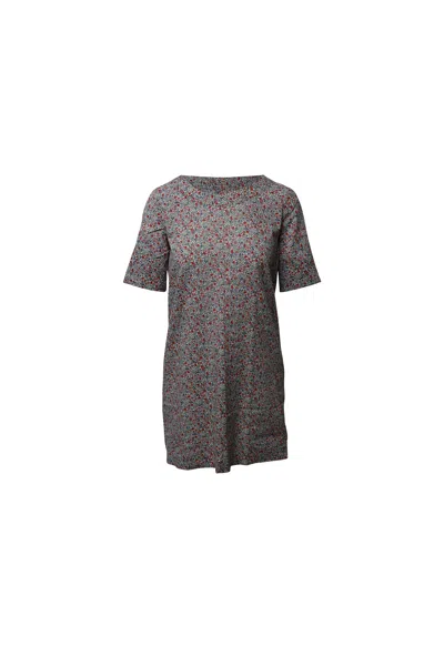 Apc A. P.c. Floral Print Shift Dress In Multicolor Cotton