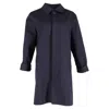 Apc A. P.c. Gabardine Trench Coat In Navy Blue Cotton In Blue