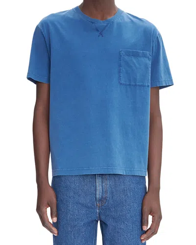 Apc A. P.c. Garment Dyed Logo Tee In Marine