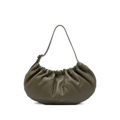 A.p.c. A. P.c. Gathered Shoulder Bag In Green