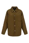 A.p.c. Georges Quilted Diamond Polyester-wool Jacket In Green