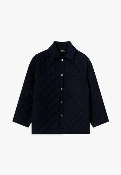 A.p.c. A. P.c. Georges Wool Jacket Mens Xs Navy Blue In Black