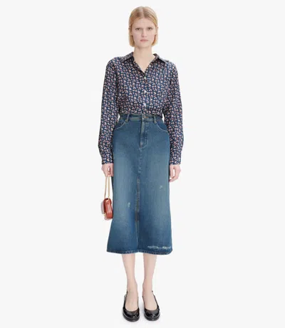 A.p.c. A. P.c. Georgia Skirt 34 Indigo In Blue