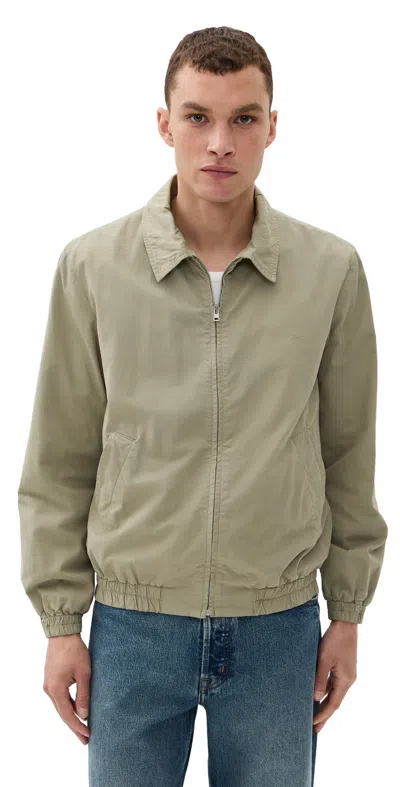 Apc Gilbert Logo-embroidered Cotton-twill Blouson Jacket In Neutral