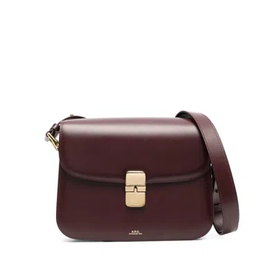 A.p.c. A. P.c. Grace Leather Shoulder Bag In Brown