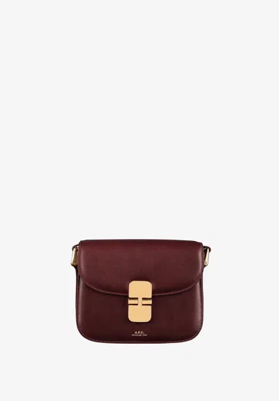 A.p.c. A. P.c. Grace Mini Bag One Size Black In Burgundy