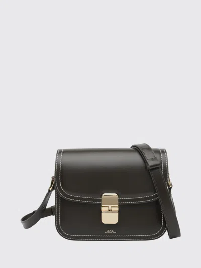 A.p.c. A. P.c. Grace Mini Crossbody Bag In Smooth Cowhide Leather With Buckle In Black