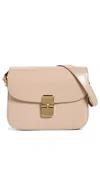 Apc Grace Bag With Foldover Top And Adjustable Shoulder Strap In Bab Beige Pink