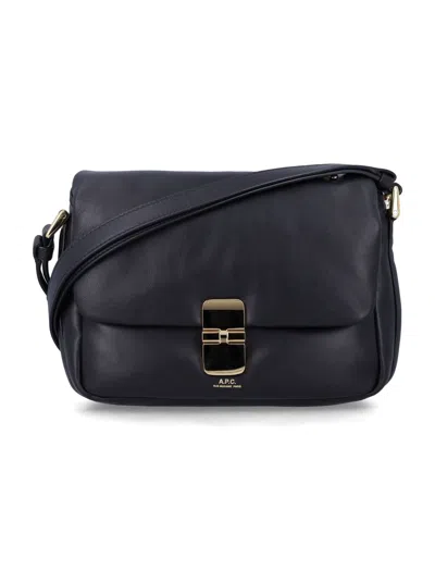 A.p.c. A. P.c. Grace Soft Leather Shoulder Bag 17.5 Cm X 23 Cm In Black