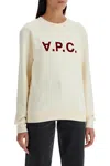 Apc A.p.c. Viva Logo Detail Cotton Sweatshirt In White
