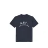 A.p.c. Cotton Crew Neck Short Sleeve T-shirt In Blue