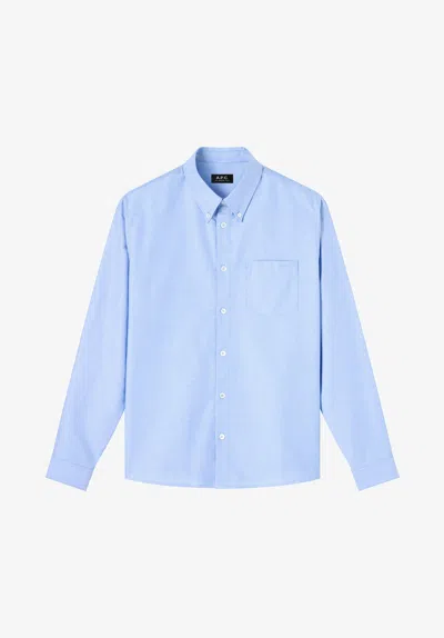 A.p.c. A. P.c. Greg Oxford Shirt Xs Light Blue
