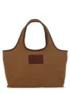 Apc A.p.c. Beige Cotton Handbags In Brown