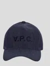 Apc Visor Cap In Textured Denim Blend In Navy