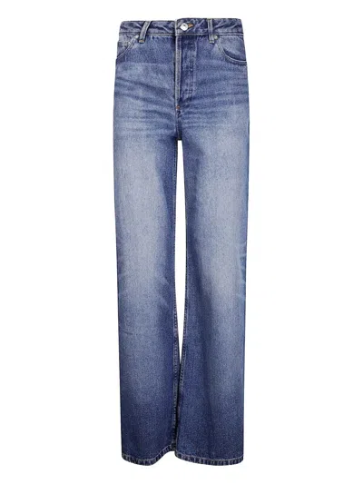 A.p.c. A. P.c. High-waisted Five-pocket Button-closure Cotton Jeans In Blu