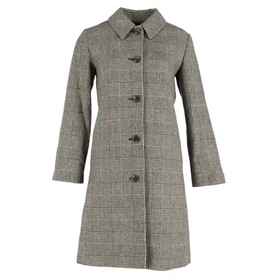 Apc A. P.c. Houndstooth Single-breasted Coat In Grey Wool In Gray