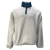 Apc A. P.c. Island Half Zip Fleece Sweater In Off White Polyester In White