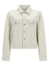 Apc Long-sleeved Single-breasted Denim Jacket In White
