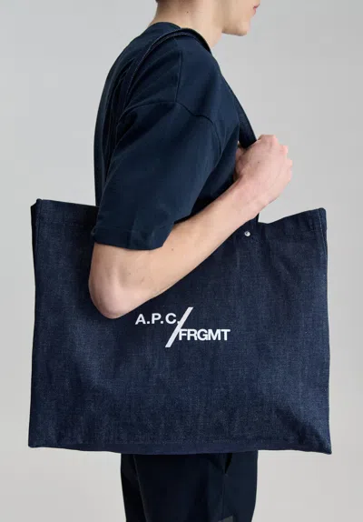 A.p.c. A. P.c. Je Sors Ce Soir Shopping Bag One Size Indigo