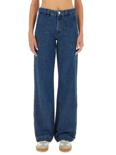 Apc Blue Straight Leg Jeans