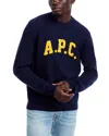 Apc Cozy Crew Neck Sweater Unisex Model In Dark Navy