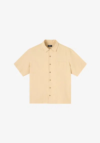 A.p.c. A. P.c. Jude Short-sleeve Shirt M Beige In Neutral