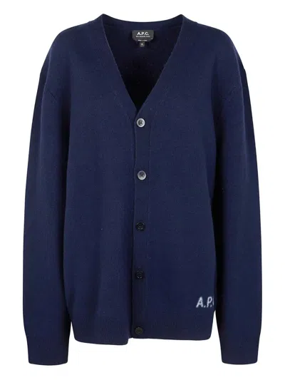 Apc A. P.c. Kenny Cardigan In Blue
