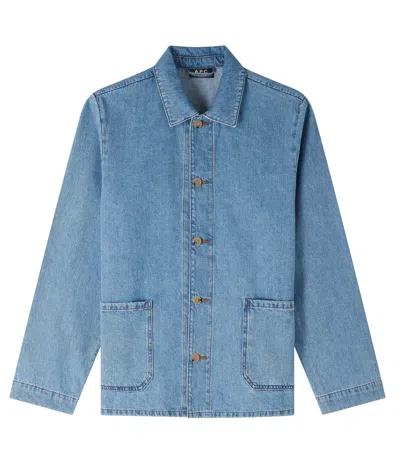A.p.c. A. P.c. Kerlouan Logo Jacket Xl Light Blue