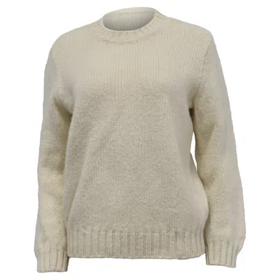 Apc A. P.c. Knitted Crewneck Sweater In Ivory Wool In Neutral