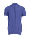Apc A. P.c. Knitted Polo Shirt In Blue Viscose In Blue