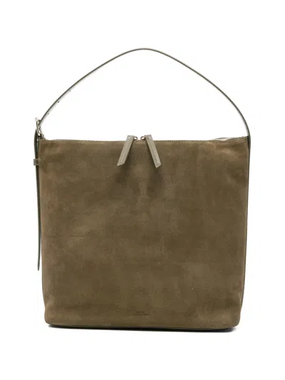 Apc A. P.c. Large Adjustable Shoulder Bag - 20 X 21 X 8 Cm In Green
