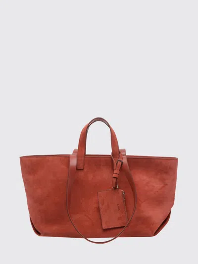 A.p.c. A. P.c. Le Drummer Large Suede Tote Bag With Four Handles In Red