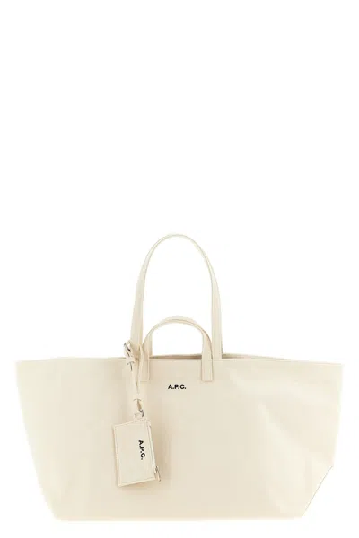 Apc A. P.c. 'le Drummer Toile' Large Shopping Bag In Sand