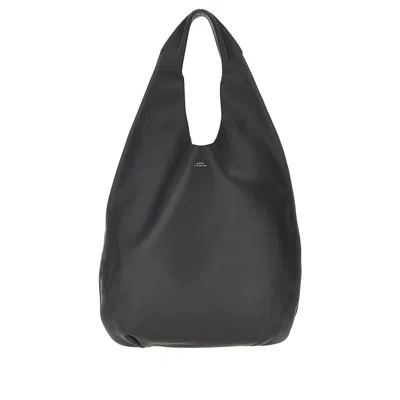 A.p.c. A. P.c. 'le Neige' Grained Leather Bag In Black