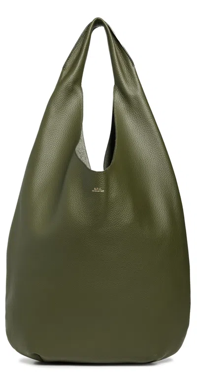 Apc A. P.c. Le Neige Hobo Bag Jad Dark Khaki In Jad - Dark Khaki