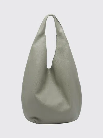 A.p.c. A. P.c. Le Neige Large Shoulder Bag In Grained Leather With Laminated Logo In Blue