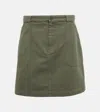 Apc Lea Cotton Twill Miniskirt In Kaki