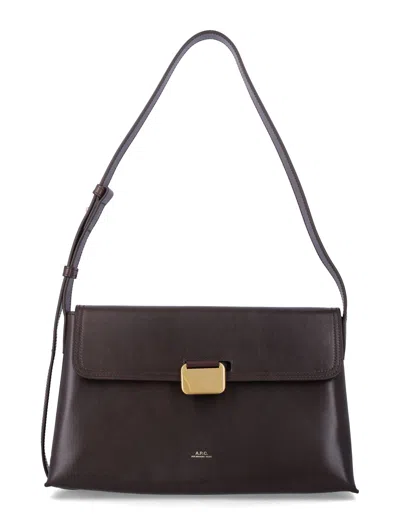 A.p.c. A. P.c. Leather Flap Shoulder Bag In Pink