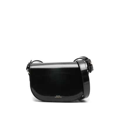 Apc A. P.c. Leather Shoulder Bag In Black