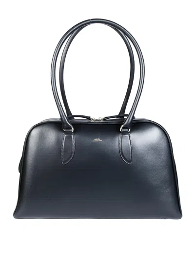A.p.c. A. P.c. Leather Shoulder Bag In Blue
