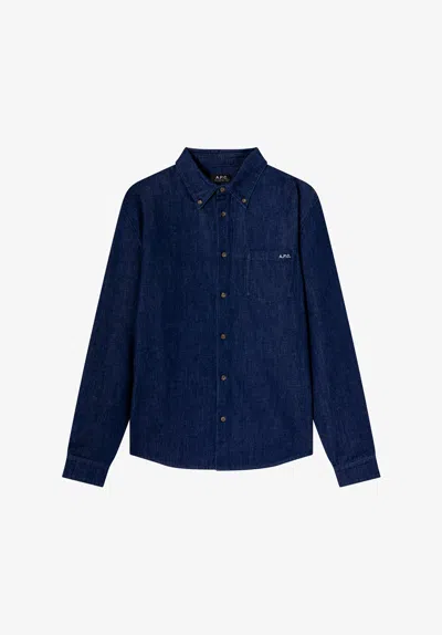 A.p.c. A. P.c. Lightweight Denim Shirt Xs Indigo In Blue