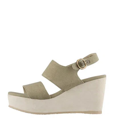 A.p.c. A. P.c. Lily Wedge Sandals Us 10 Khaki In Brown