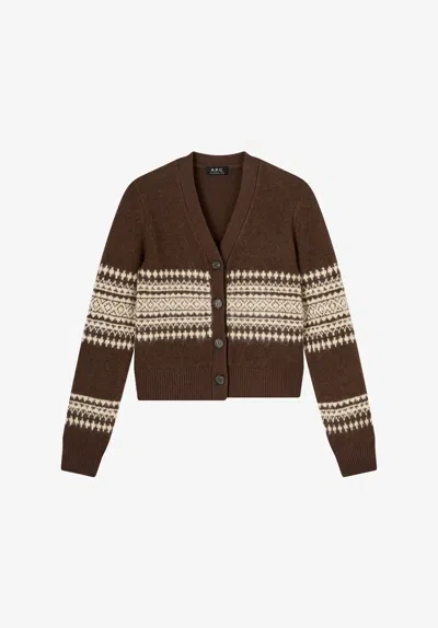 A.p.c. A. P.c. Lindsey Cardigan Xl Chestnut Brown